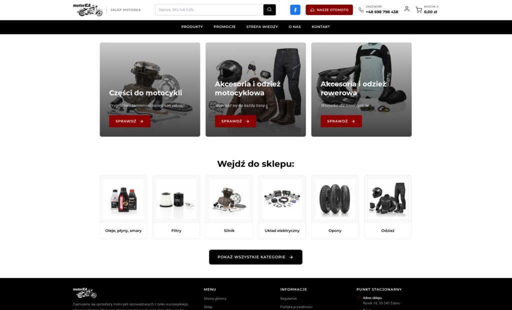 sklep z częściami do motocykli z ponad 120 tysiącami produktów